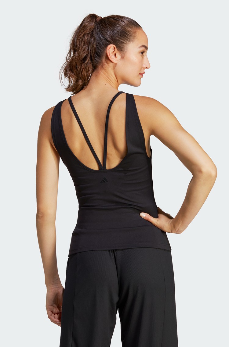 Buy Adidas Yoga Studio Aop Tank Top - Black At 40% Off