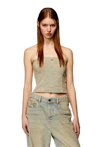 DIESEL Tube top with layered logos